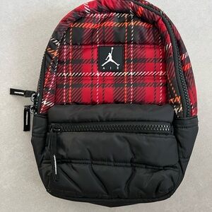 Jordan Red and Black Plaid Mini Backpack